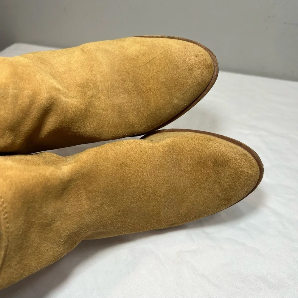 Steve Madden tinker camel tan block heel side zip ankle boots booties size 8.5